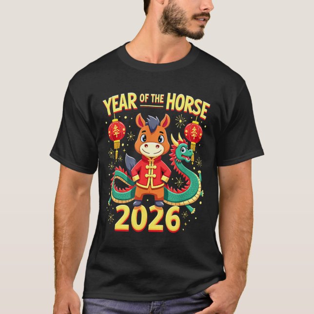 Chinese New Year 2026 Year Of The Horse  T Shirt (Framsida)