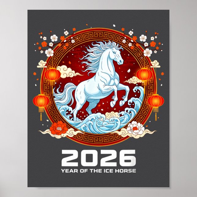 Chinese New Year 2026 Year Of The Ice Horse  Poster (Framsidan)