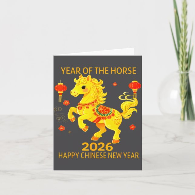 Chinese New Year Clothing Year Of The Horse 2026  Kort (Framsida)