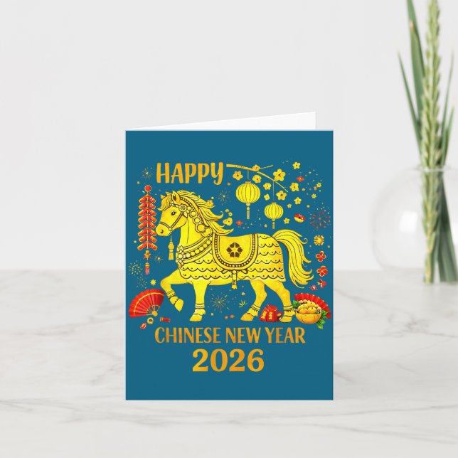 Chinese New Year Clothing Year Of The Horse 2026  Kort (Framsida)