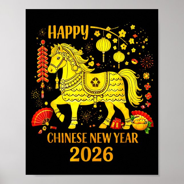 Chinese New Year Clothing Year Of The Horse 2026  Poster (Framsidan)