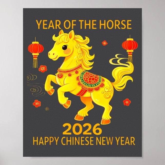 Chinese New Year Clothing Year Of The Horse 2026  Poster (Framsidan)