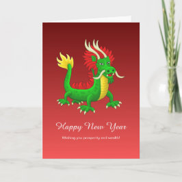Chinese New Year Dragon Helgkort