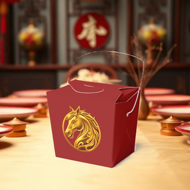 Chinese New Year Gold Horse- Presentaskar (Chinese New Year Gold Horse- Favor Boxes
)