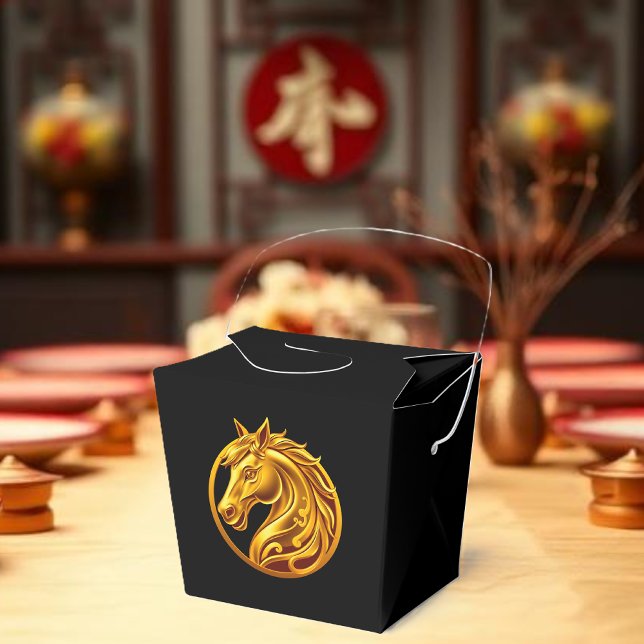 Chinese New Year Gold Horse- Presentaskar (Chinese New Year Gold Horse- Favor Boxes)
