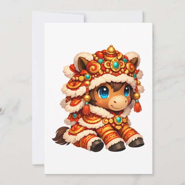 Chinese New Year Horse 2026 Zodiac Inbjudningar (Framsida)