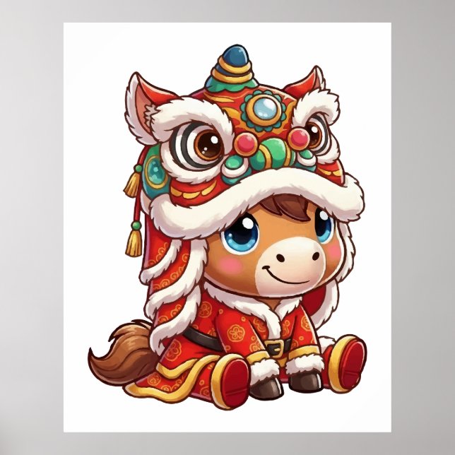 Chinese New Year Horse 2026 Zodiac Poster (Framsidan)