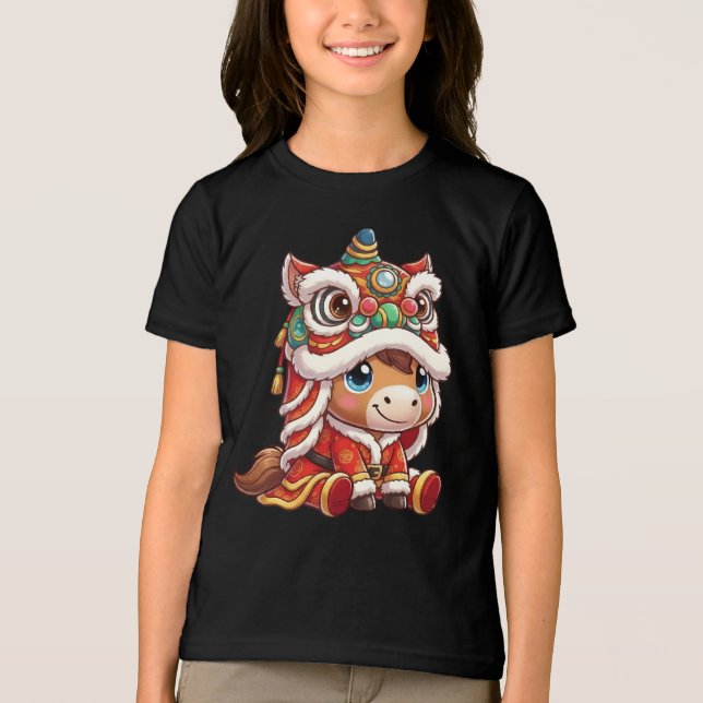 Chinese New Year Horse 2026 Zodiac T Shirt (Framsida)