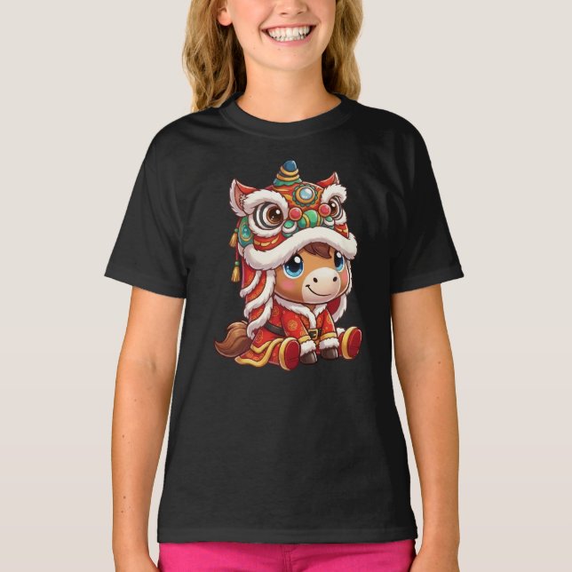 Chinese New Year Horse 2026 Zodiac T Shirt (Framsida)