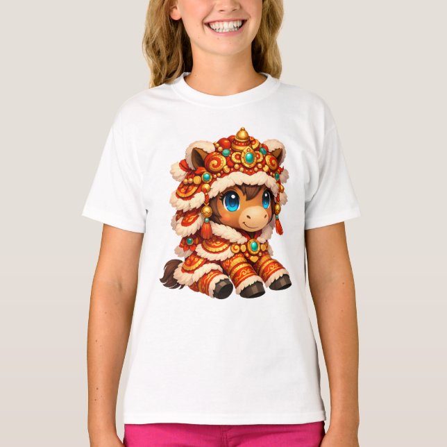 Chinese New Year Horse 2026 Zodiac T Shirt (Framsida)