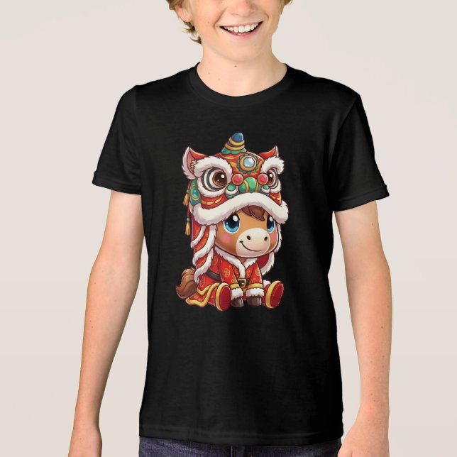 Chinese New Year Horse 2026 Zodiac T Shirt (Framsida)