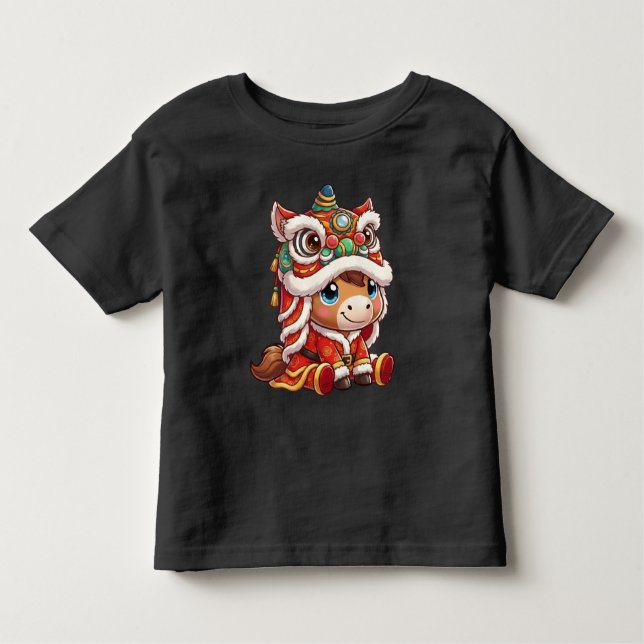 Chinese New Year Horse 2026 Zodiac T Shirt (Framsida)