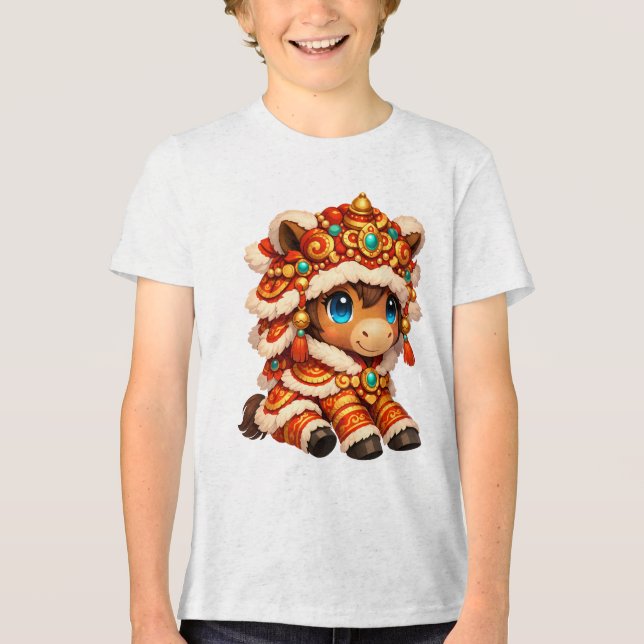 Chinese New Year Horse 2026 Zodiac T Shirt (Framsida)