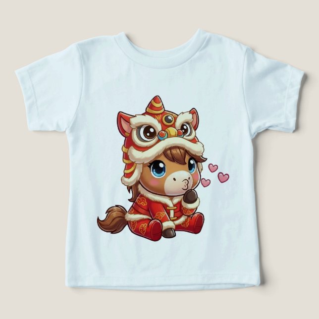 Chinese New Year Horse 2026 Zodiac T Shirt (Design Framsida)