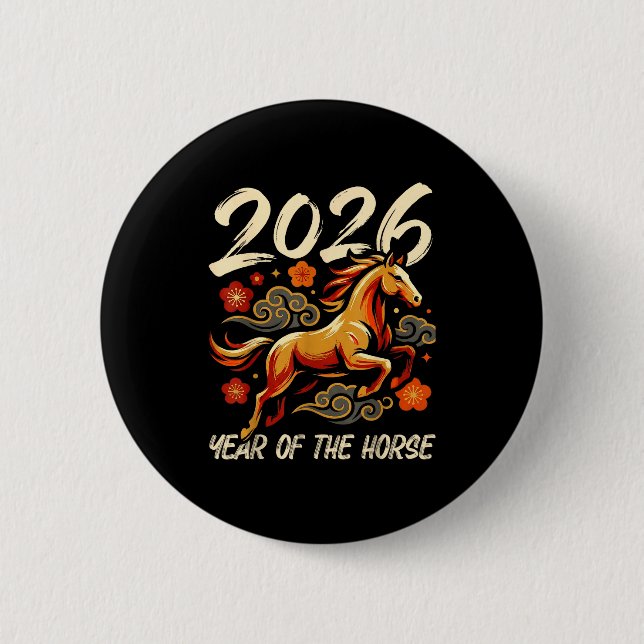 Chinese New Year Lunar Year Of The Horse 2026  Knapp (Framsida)
