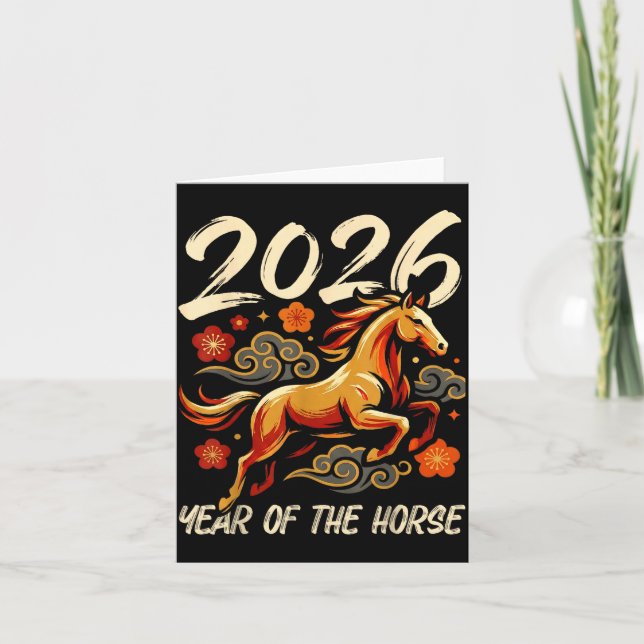 Chinese New Year Lunar Year Of The Horse 2026  Kort (Framsida)