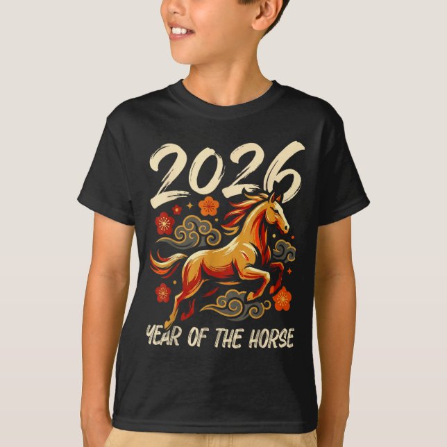 Chinese New Year Lunar Year Of The Horse 2026  T Shirt (Framsida)