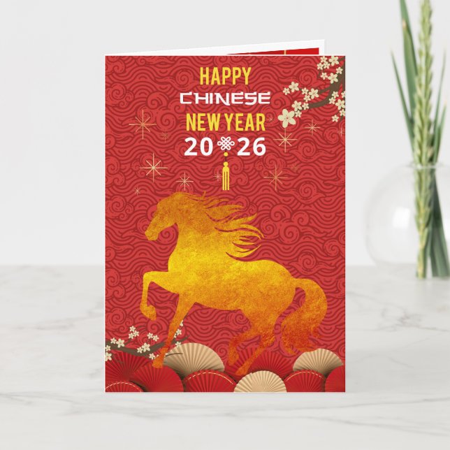 Chinese New year of the Horse 2026  Kort (Framsida)