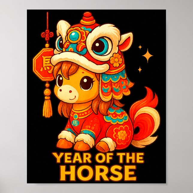 Chinese New Year Of The Horse 2026 Lunar New Year  Poster (Framsidan)