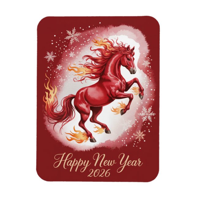 Chinese New year of the Horse 2026 Magnet (Vertikal)