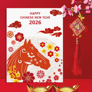 Chinese New year of the Horse 2026 Vykort