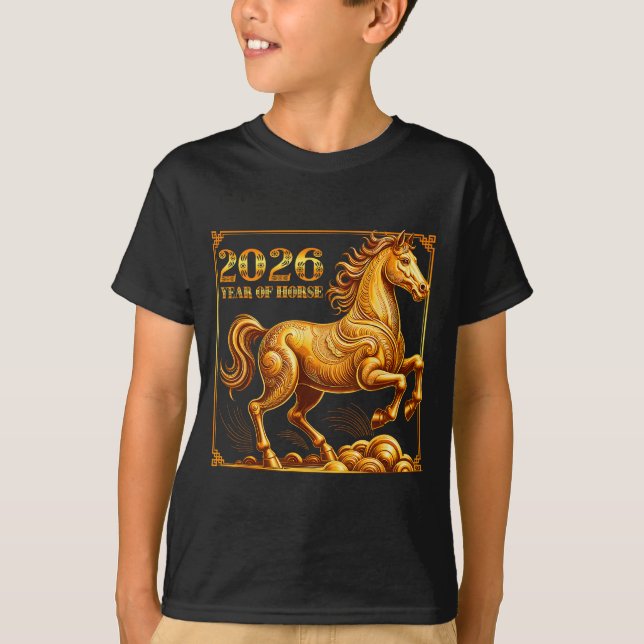 Chinese New Year Of The Horse Chinese Zodiac Year  T Shirt (Framsida)