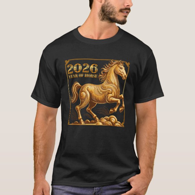 Chinese New Year of The Horse Chinese Zodiac Year  T Shirt (Framsida)