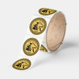 Chinese New Year of the Horse Design Sticker Roll Runt Klistermärke
