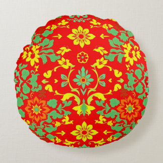 chinese pattern pillow rund kudde
