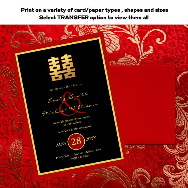 Chinese PHOTO Wedding Invite Ampersand Inbjudningar (Skapare uppladdad)