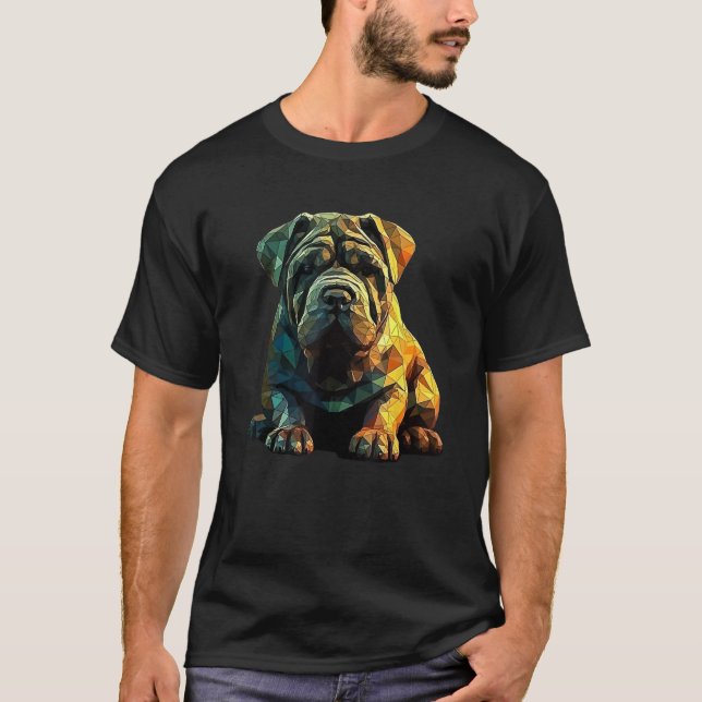 Chinese Shar Pei Puppy Dog Pop Art T Shirt (Framsida)