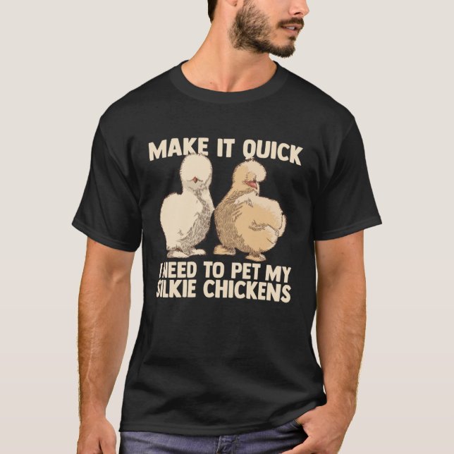 Chinese Silk Silkie Chicken Farmer Animal T Shirt (Framsida)