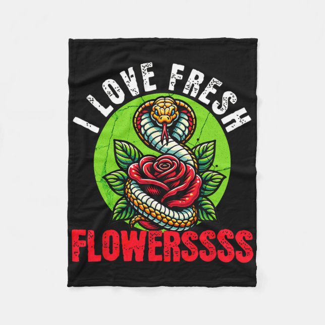 Chinese Snake Lunar New Year 2025 I Love Fresh Flo Fleecefilt (Framsidan)