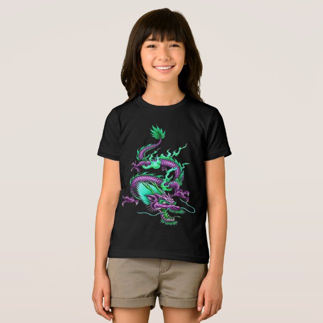 Chinese Underworld Dragon Mythical Waterway  T Shirt (Framsida Full)
