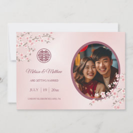 Chinese Wedding Double Happiness Cherry Blossom Spara Datumet