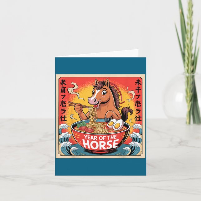 Chinese Year Of The Horse 2026 Ramen Zodiac Illust Kort (Framsida)