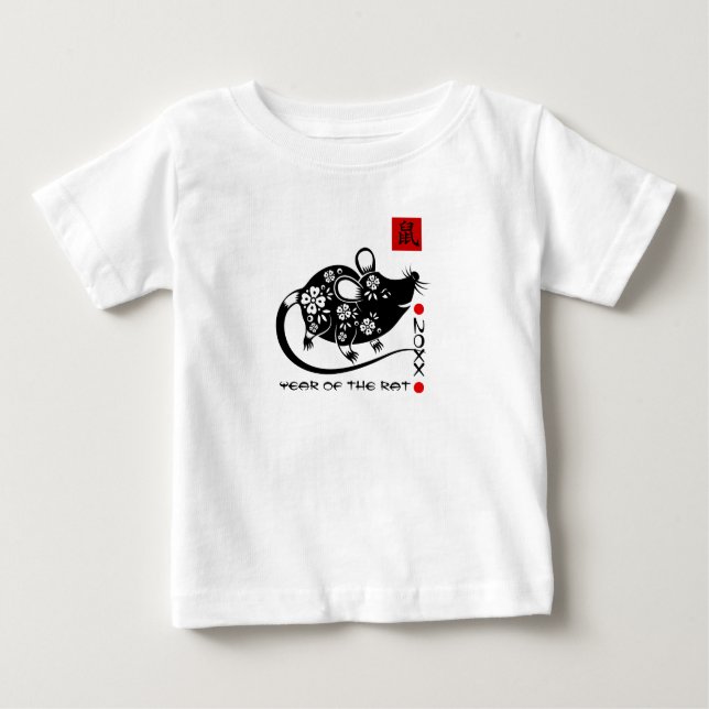 Chinese Year of the Rat |  Custom Year T Shirt (Framsida)