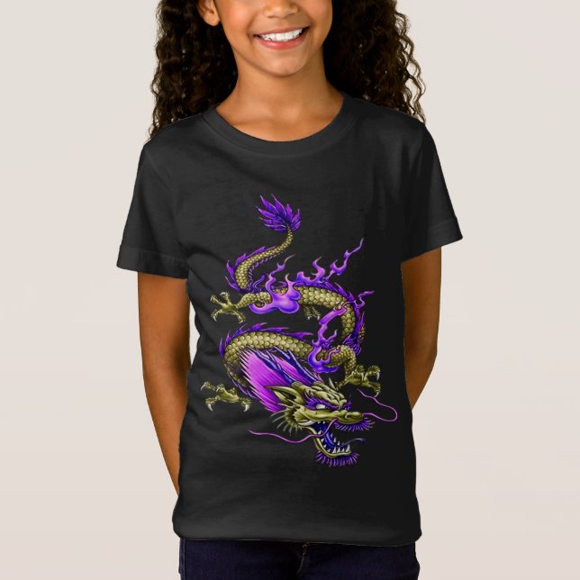 Chinese Yellow Wise Dragon Mythical Creature  T Shirt (Framsida)