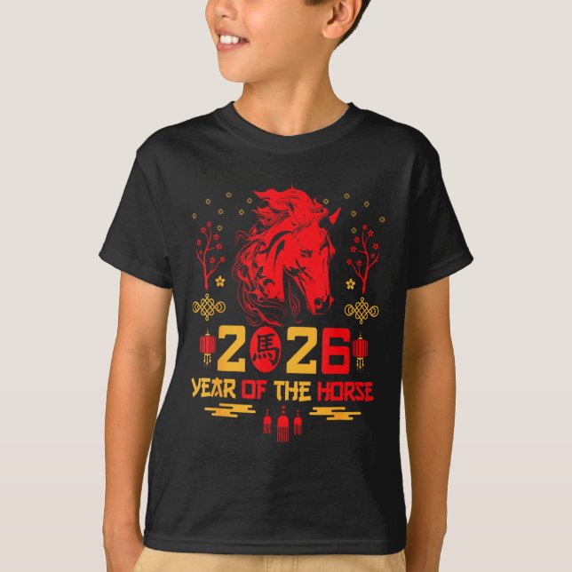 Chinese Zodiac Horse2026 Decorations Year Of The H T Shirt (Framsida)