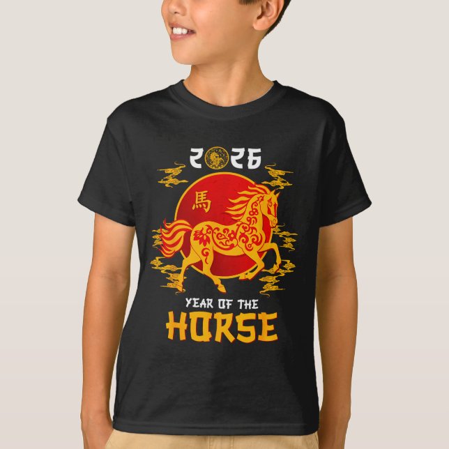 Chinese Zodiac Horse2026 Decorations Year Of The H T Shirt (Framsida)