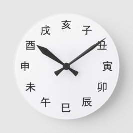 Chinese Zodiac Kanji Clock -  Rund Klocka