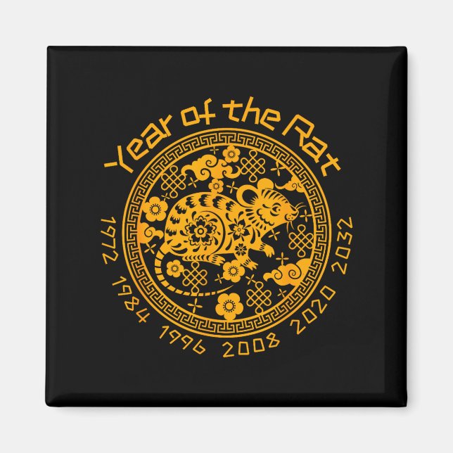 Chinese Zodiac New Year Of The Rat Sign  Magnet (Framsidan)