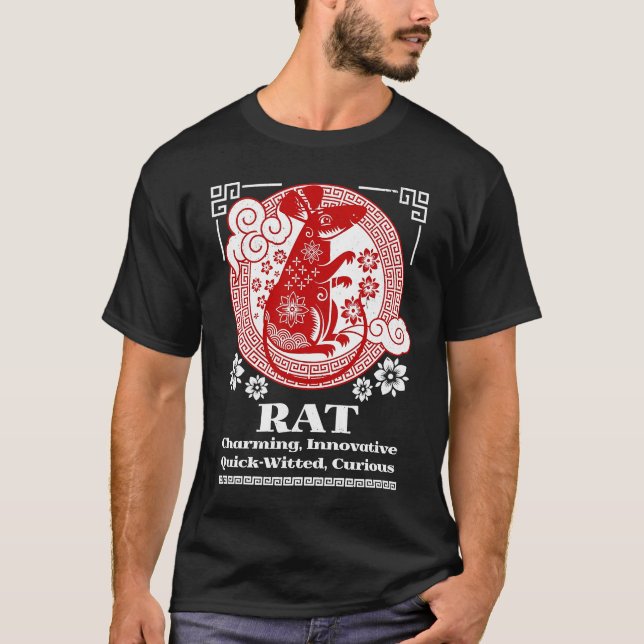 Chinese Zodiac Rat Personality T Shirt (Framsida)