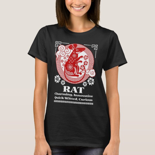 Chinese Zodiac Rat Personality T Shirt (Framsida)