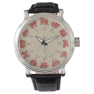 CHINESE ZODIAC WRIST WATCH RED ARMBANDSUR