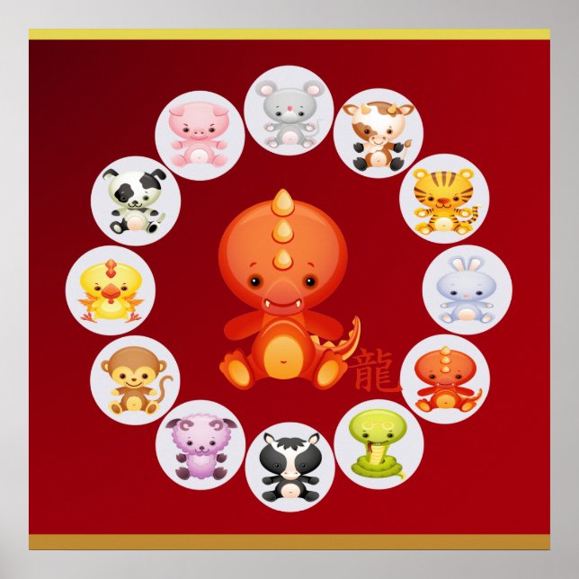 Chinese Zodiac Year of the Dragon Poster (Framsidan)