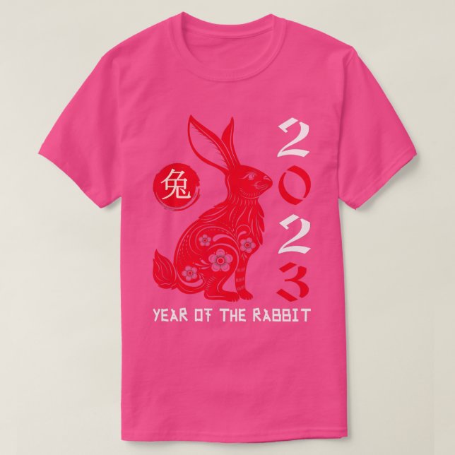Chinese Zodiac Year of the Rabbit Chinese New Year T Shirt (Design framsida)