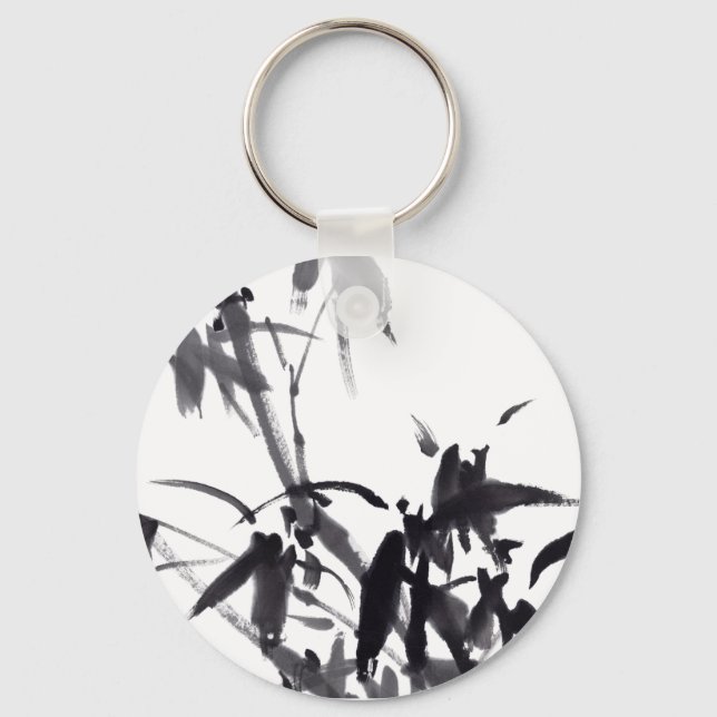 Chinesische Bambus-Tuschekunst  Nyckelring (Framsida)