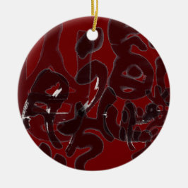 Chinesische Kalligraphie- Dao folgt der Natur 道法自然 Julgransprydnad Keramik