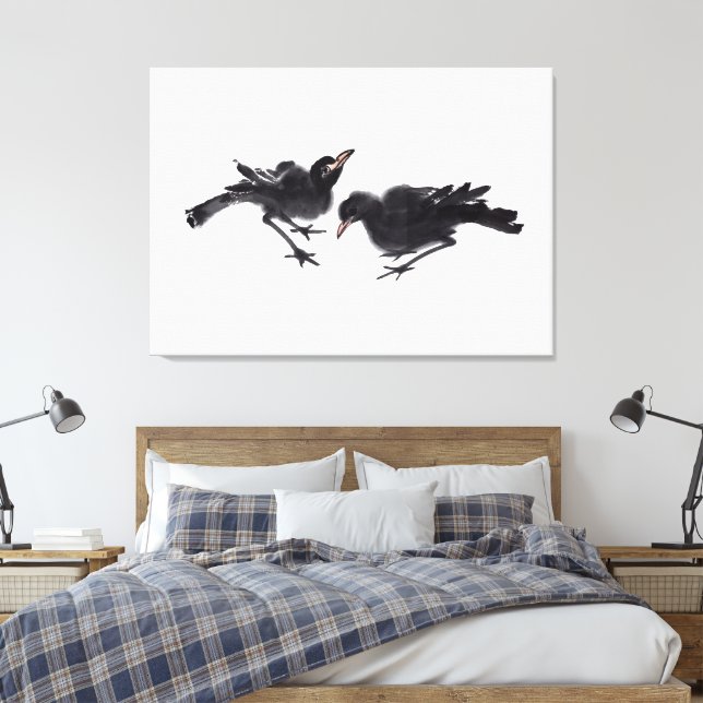 Chinesische Kunst mit Vogelmotiv Canvastryck (Insitu (sovrum))